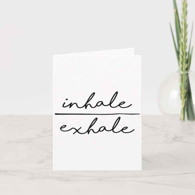 Inhale &amp; Exhale Yoga Lover Women's Yoga Motiva Kort (Framsida)