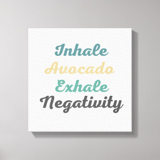 Inhale Avocado Exhale Negtivity Canvas Art