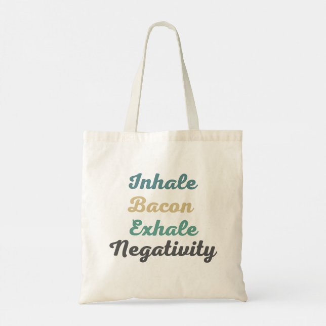 Inhale Bacon Exhale Negtivity Shopping bag Tygkasse (Baksida)