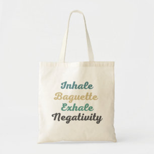 Inhale Baguette Exhale Negtivity Shopping bag Tygkasse