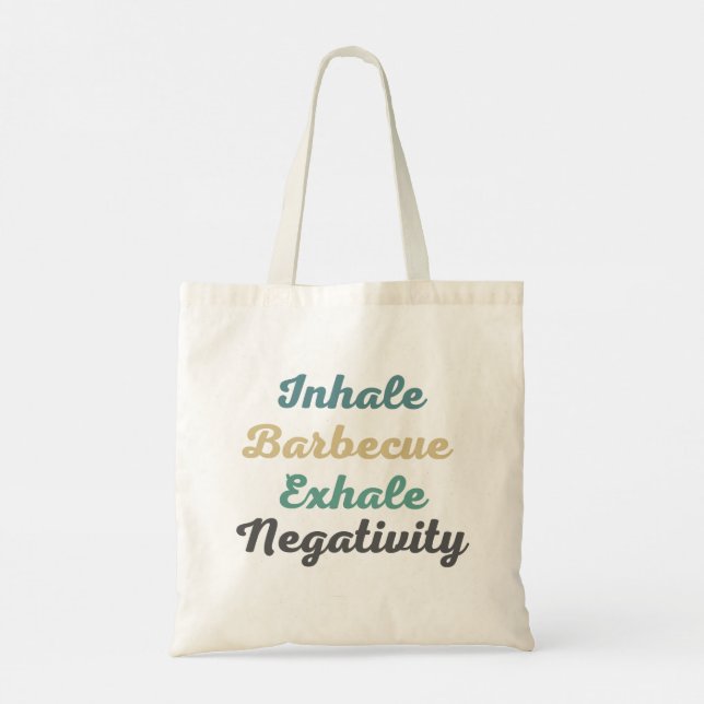 Inhale Barbecue Exhale Negtivity Shopping bag Tygkasse (Baksida)