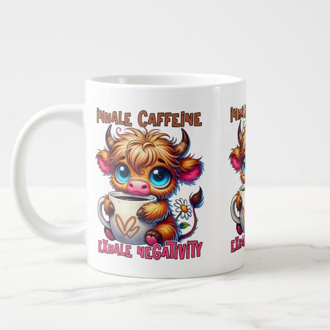 Inhale Caffeine Exhale Negativity  Jumbo Mugg (Vänster)