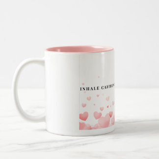 Inhale Caffeine Rosa Heart Coffee Mugg