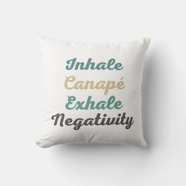 Inhale Canapé Exhale Negtivity Dekorativ kudde (Framsida)
