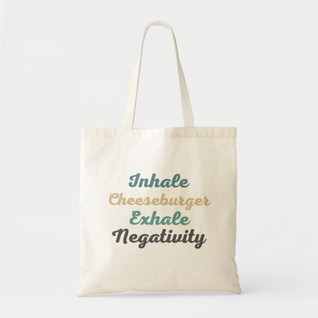 Inhale Cheeseburger Exhale Negativitet Shopping ba Tygkasse (Framsidan)