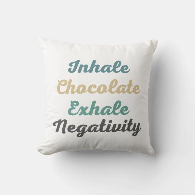 Inhale Chocolate Exhale Negtivity Dekorativ kudde (Framsida)