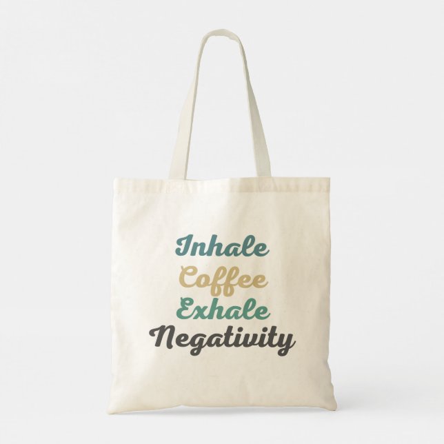 Inhale Coffee Exhale Negativitativitet Shopping ba Tygkasse (Baksida)