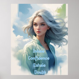 Inhale Confidence, Exhale Doubt Wall Art Poster