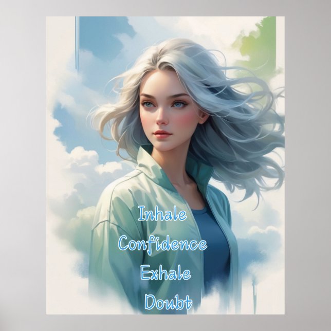 Inhale Confidence, Exhale Doubt Wall Art Poster (Framsidan)