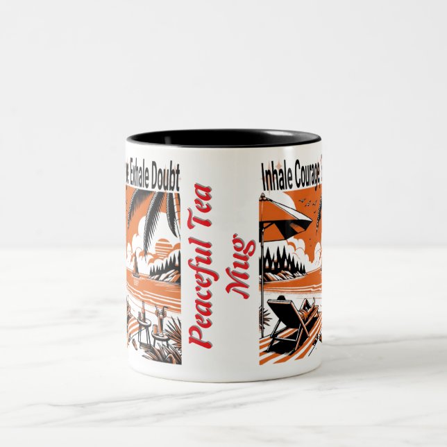 Inhale Courage Exhale Doubt - inspirationskaffe Två-Tonad Mugg (Center)