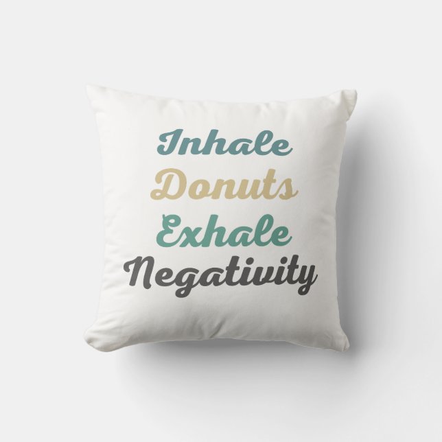 Inhale Donuts Exhale Negtivity Dekorativ kudde (Framsida)