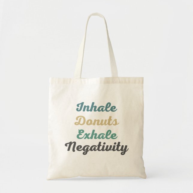 Inhale Donuts Exhale Negtivity Shopping bag Tygkasse (Framsidan)