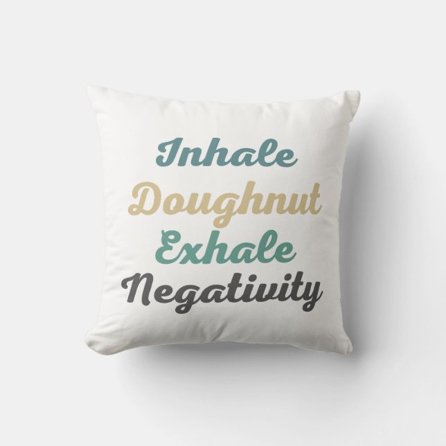 Inhale Doughnut Exhale Negtivity Dekorativ kudde (Framsida)