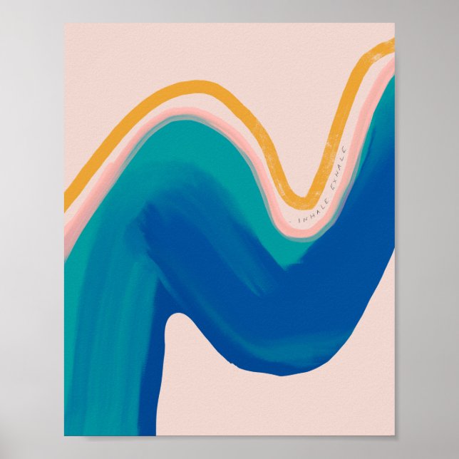 Inhale Exhale - Abstrakt Rörelse Design Poster (Framsidan)