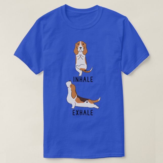 Inhale Exhale Basset Hound Yoga T Shirt (Design framsida)