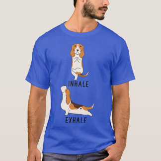Inhale Exhale Basset Hound Yoga T Shirt