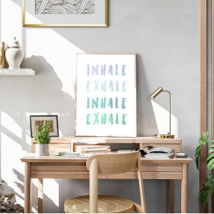 Inhale Exhale-bekräftelse Psykisk hälsa poster
