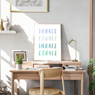 Inhale Exhale-bekräftelse Psykisk hälsa poster