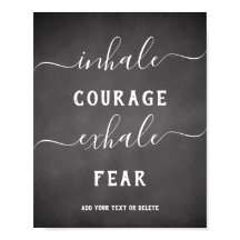 Inhale Exhale Black White Inspirational Poster