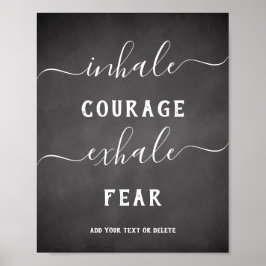 Inhale Exhale Black White Inspirational Poster