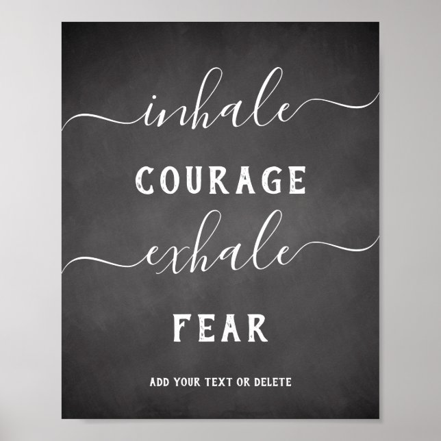 Inhale Exhale Black White Inspirational Poster (Framsidan)