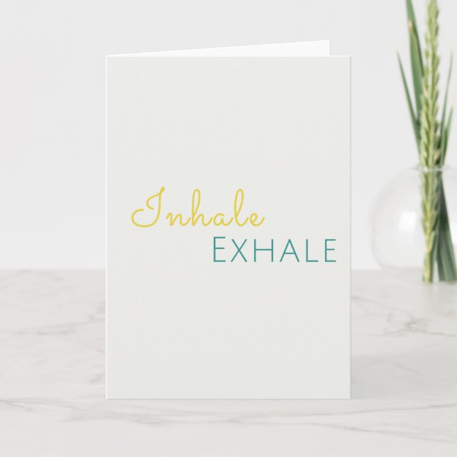 Inhale Exhale| Breathe Lugn Zen Yoga Relaxation Kort (Framsida)