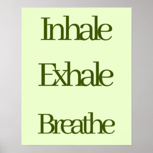 Inhale, Exhale, Breathe Retro Grönt Typography Poster