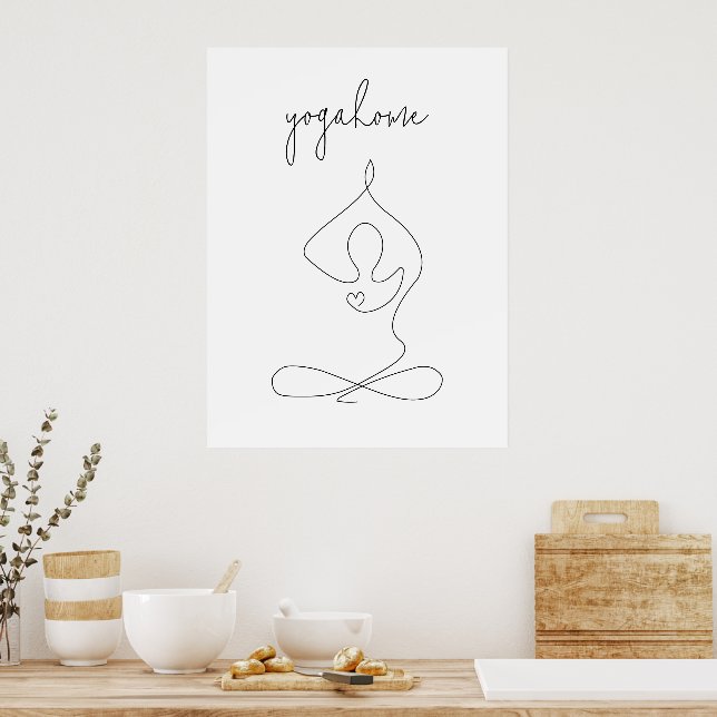Inhale Exhale Breathing modern yoga studio Poster (Kök)