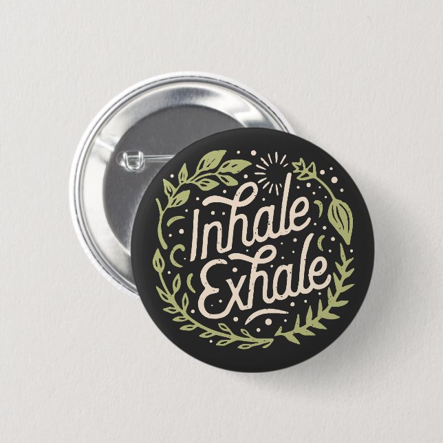 Inhale exhale calming - anoffs knapp (Framsida & baksida)