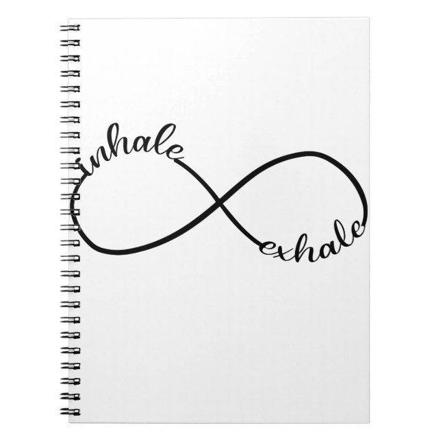 Inhale Exhale Infinity Sign Symbol T-Shirt Yogi Anteckningsbok (Framsidan)