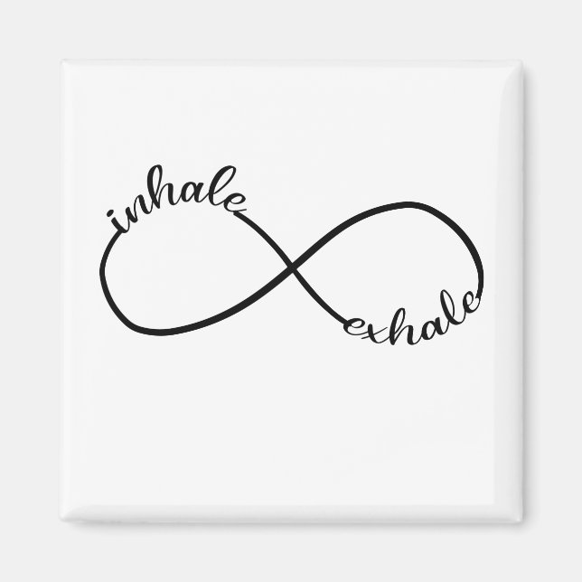 Inhale Exhale Infinity Sign Symbol T-Shirt Yogi Magnet (Framsidan)