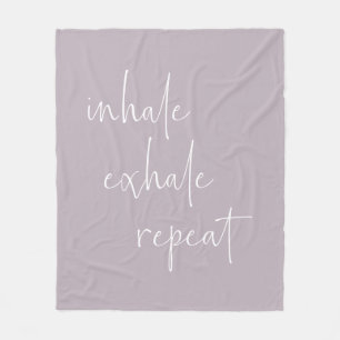 Inhale Exhale Inspirational Quote Minimalist Lilac Fleecefilt