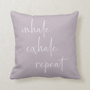 Inhale Exhale Inspirational Quote Minimalist Lilac Kudde