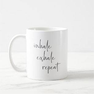 Inhale Exhale Meditation Lugn Breathe Minimalist Kaffemugg