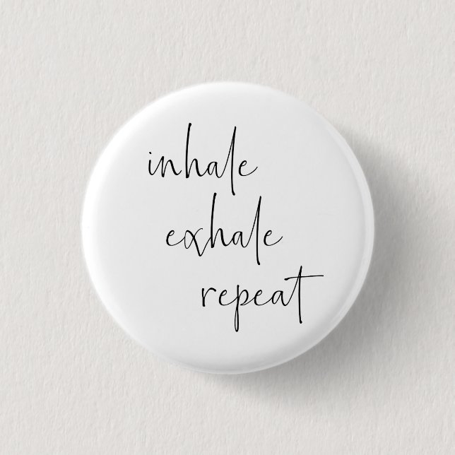 Inhale Exhale Meditation Lugn Breathe Minimalist Knapp (Framsida)