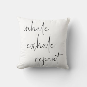 Inhale Exhale Meditation Lugn Breathe Minimalist Kudde