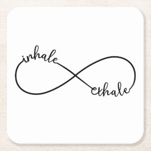 Inhale, exhale, oändligt tecken underlägg papper kvadrat
