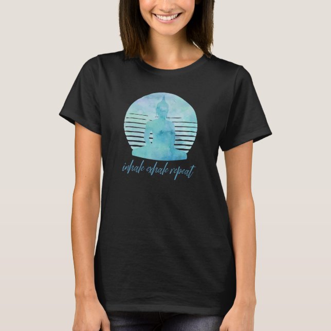 Inhale Exhale Repeat Blue T Shirt (Framsida)