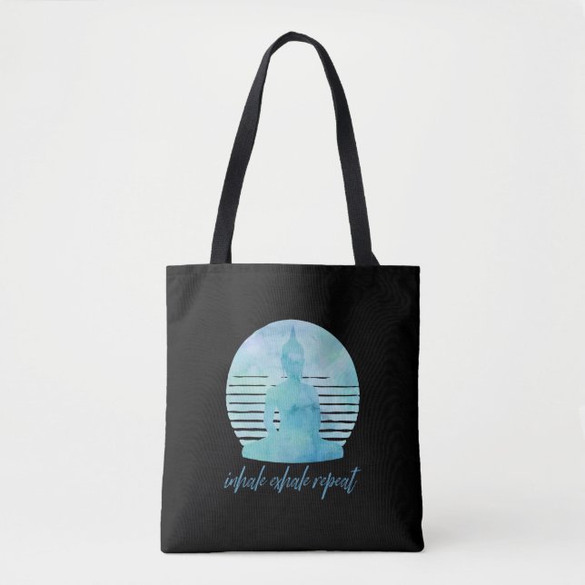Inhale Exhale Repeat Blue Tygkasse (Framsida)