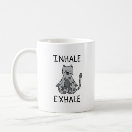 Inhale Exhale Yoga Cat Kaffemugg