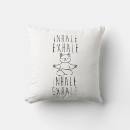 inhale Exhale yoga cat Kudde