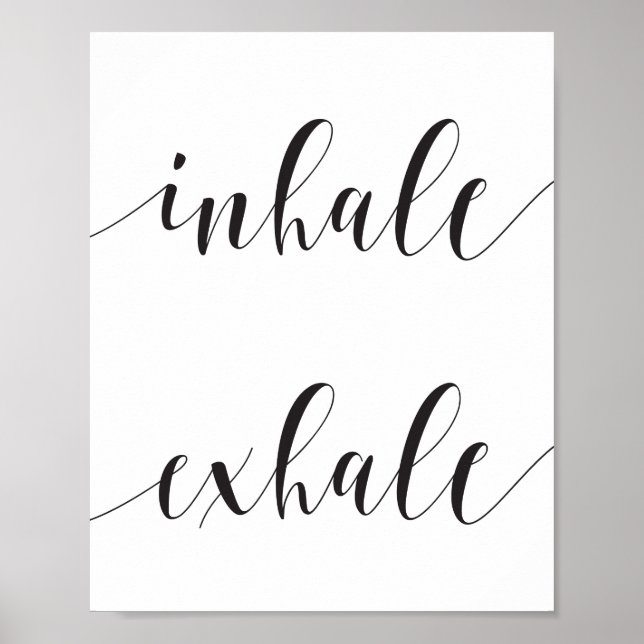 Inhale Exhale Yoga Meditation Modern Typografi Poster (Framsidan)