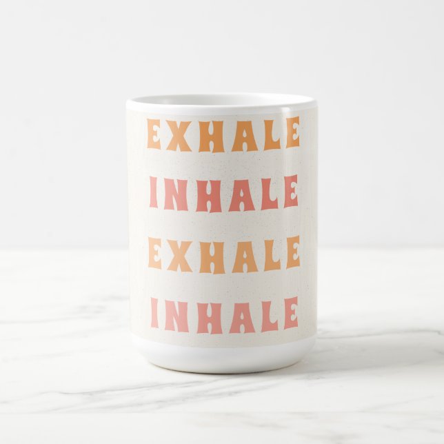 Inhale Exhale Yoga Meditation utandningstyp Kaffemugg (Center)