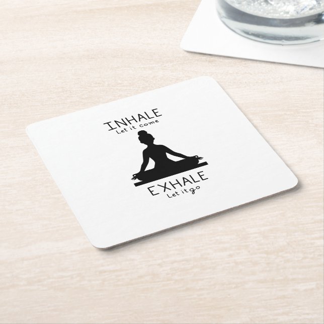 Inhale Exhale Yoga Underlägg Papper Kvadrat (Vinklad)