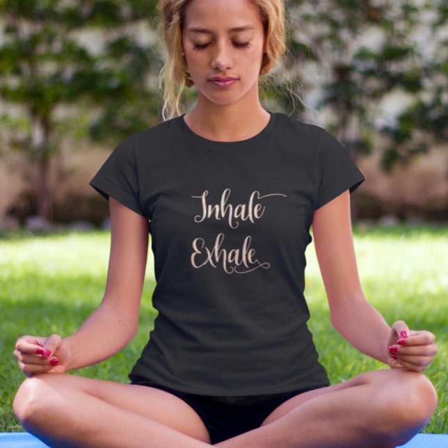 Inhale Exhale Zen Ro Gulfeldmetall T Shirt (Skapare uppladdad)