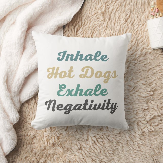 Inhale Hett Hundar Exhale Negativitet Dekorativ ku Kudde (Filt)