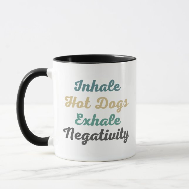 Inhale Hett Hundar Exhale Negtivity Mugg i Kopp (Vänster)