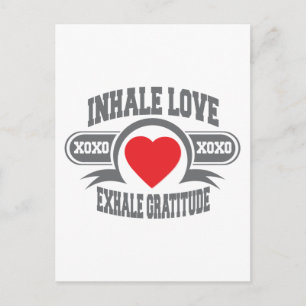 Inhale Kärlek, Exhale Gratitude Vykort