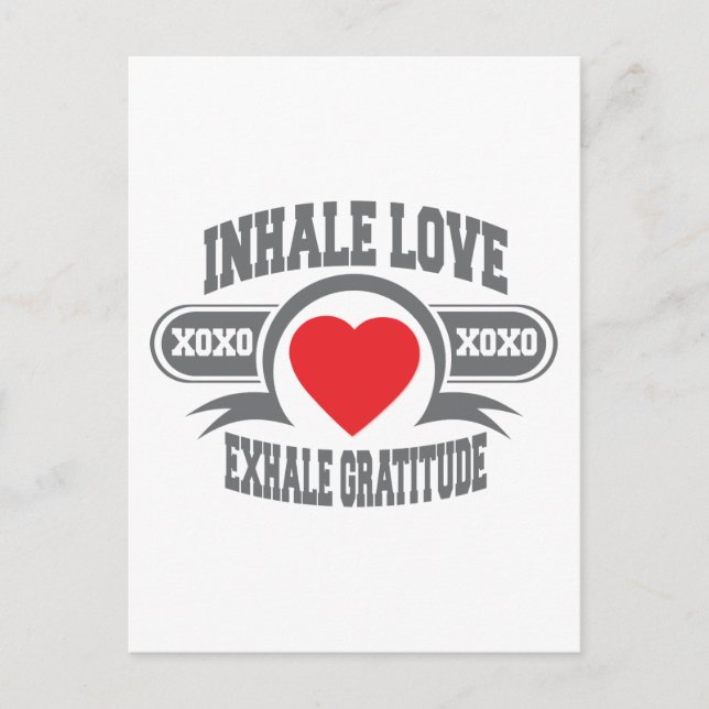 Inhale Kärlek, Exhale Gratitude Vykort (Framsida)