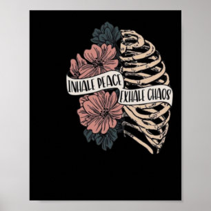 Inhale Peace Exhale Chaos Sticker Poster